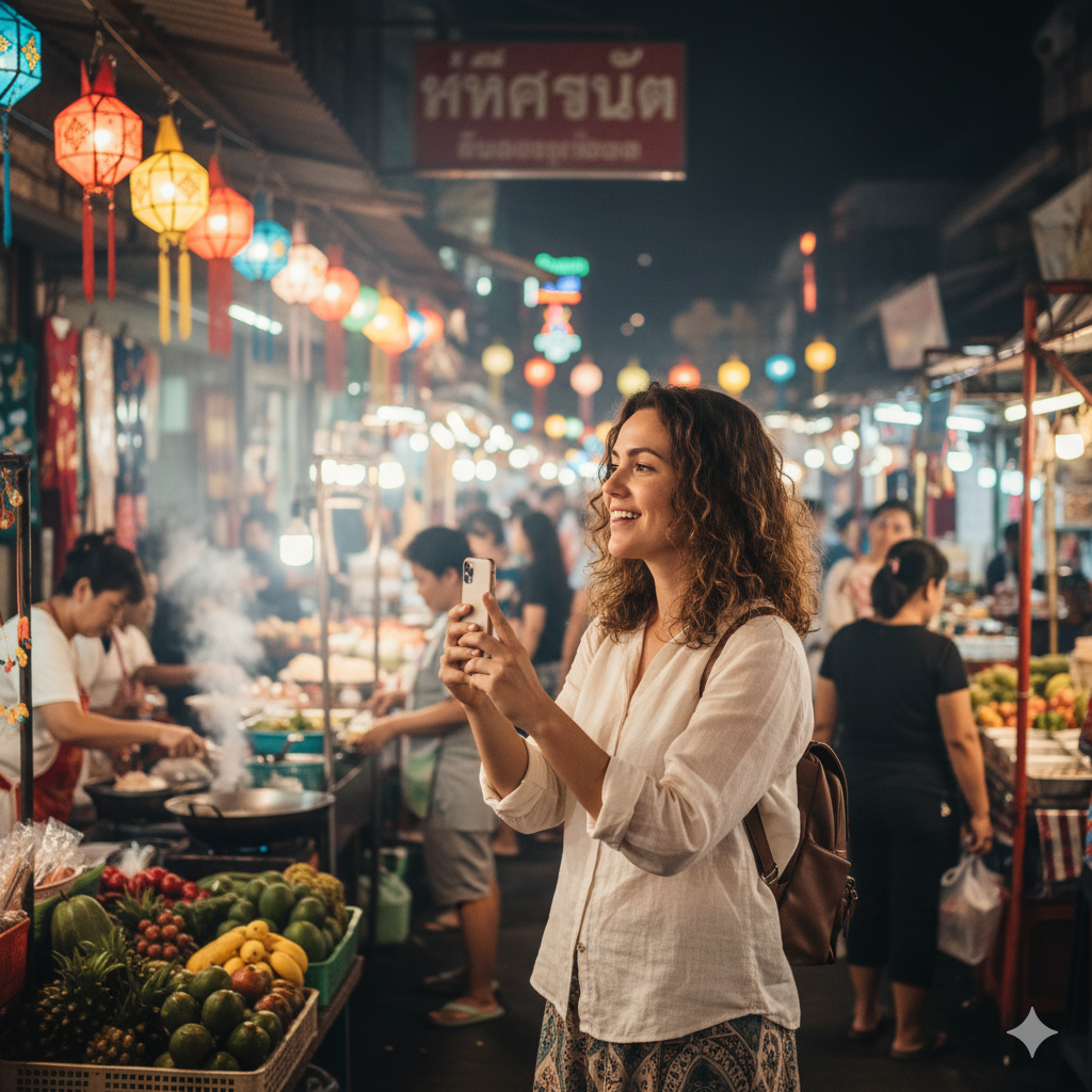 woman enjoying solo travel